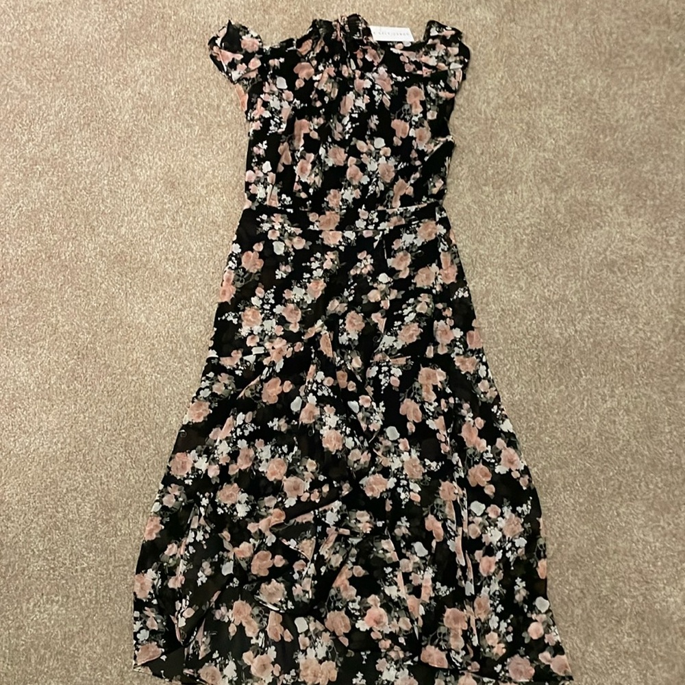 High Neck Floral Dress